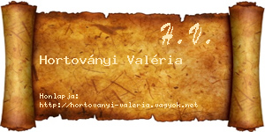 Hortoványi Valéria névjegykártya